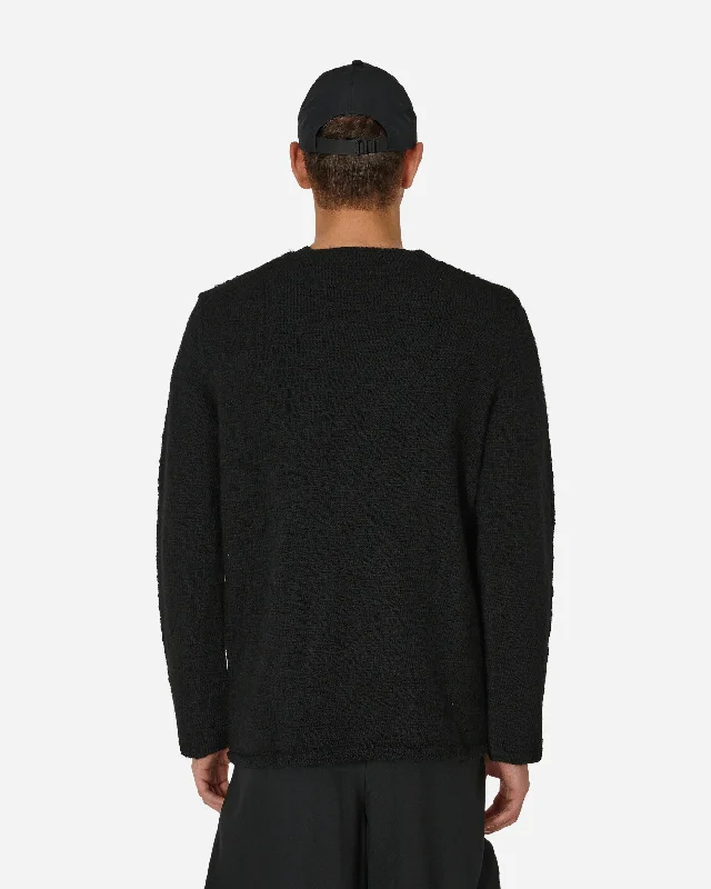 Distressed Crewneck Sweater Black