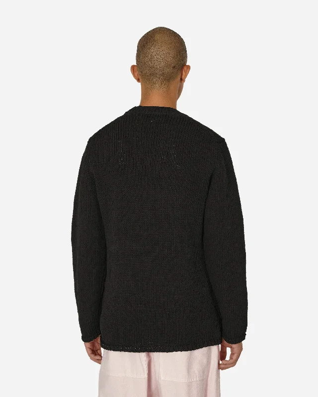 Cable Knit Crewneck Sweater Black