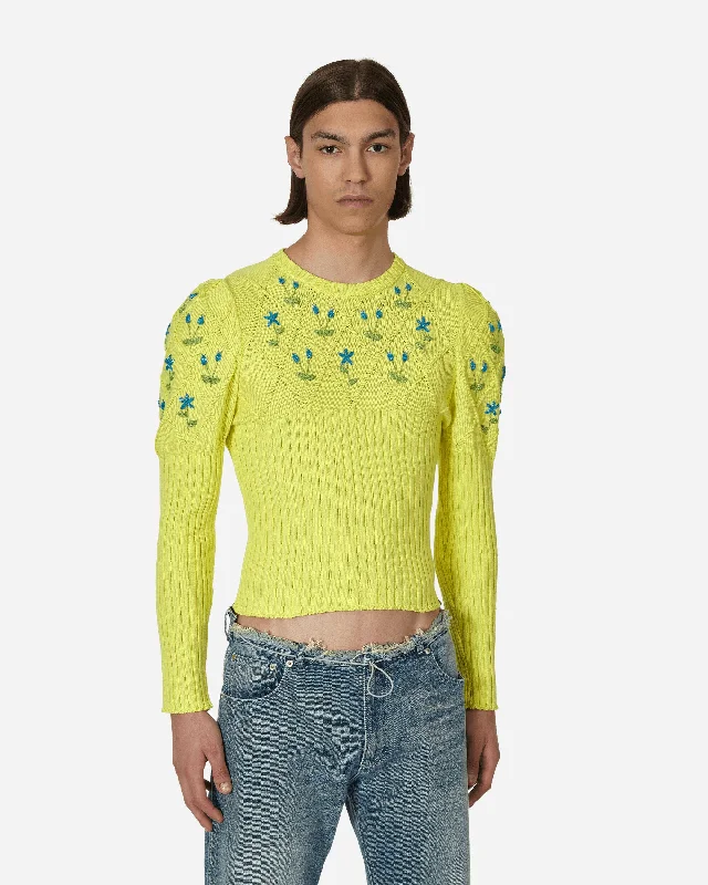 Diamond Cotton Sweater Yellow