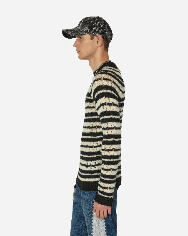 Distressed Crewneck Sweater Black