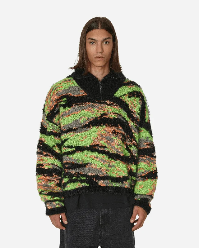 Jacquard Tiger Sweater Green Rave