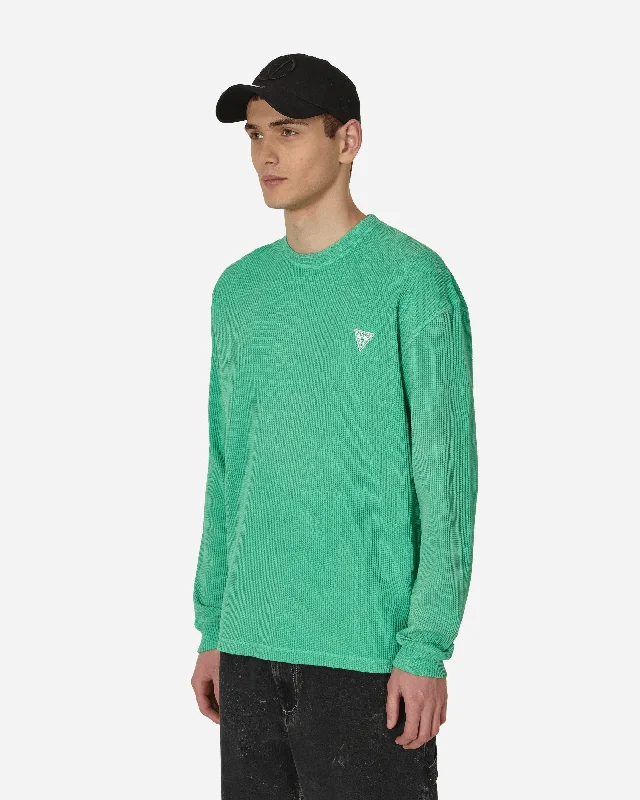 Washed Waffle Sweater Green