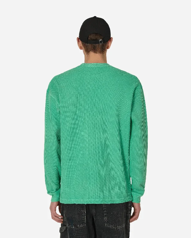 Washed Waffle Sweater Green