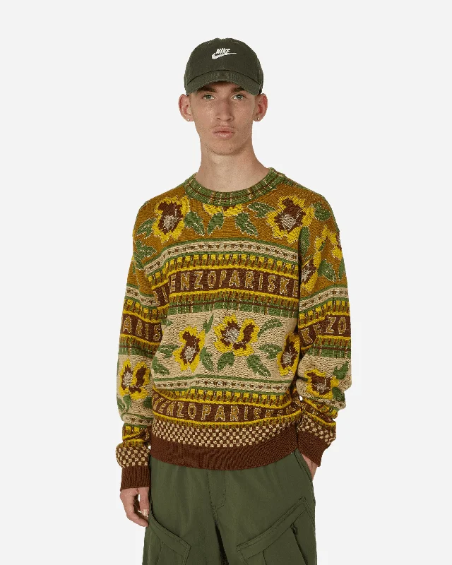 Fair Isle Crewneck Sweater Golden Yellow