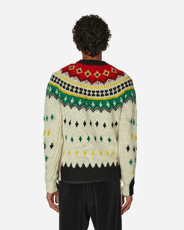 Jacquard Wool and Alpaca Sweater Optical White