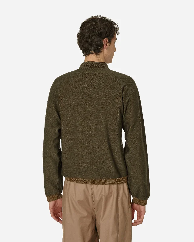 Merino Polo Sweater Military Green