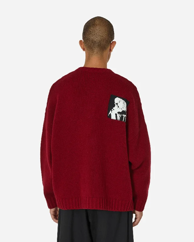 Teddy Bear Crewneck Sweater Bordeaux