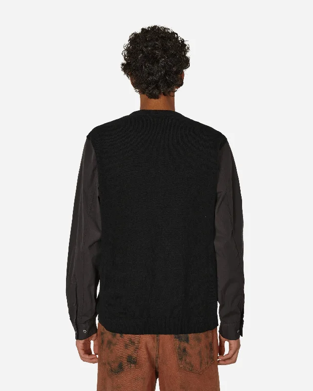 White Rose Crewneck Sweater Black